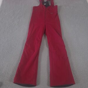 VINTAGE Sun Ice Bibs Womens 34 Red Flare Leg Nylon Lycra Insulated Ski 90s